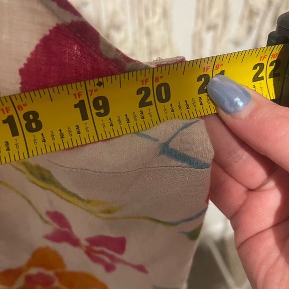 Carole Little Sport Linen Floral Girly Chic Boutique Crop Tank Top Size L - Picture 6 of 7